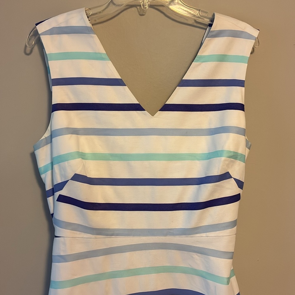 Kate Spade Broome Street Dress Ombre Stripe Backless SZ 10 Blue White - Picture 4 of 8